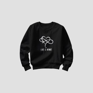 Love Is Infinite. (White on Black)