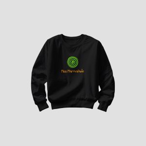 Miss Marmalade. Green Swirl/Orange logo